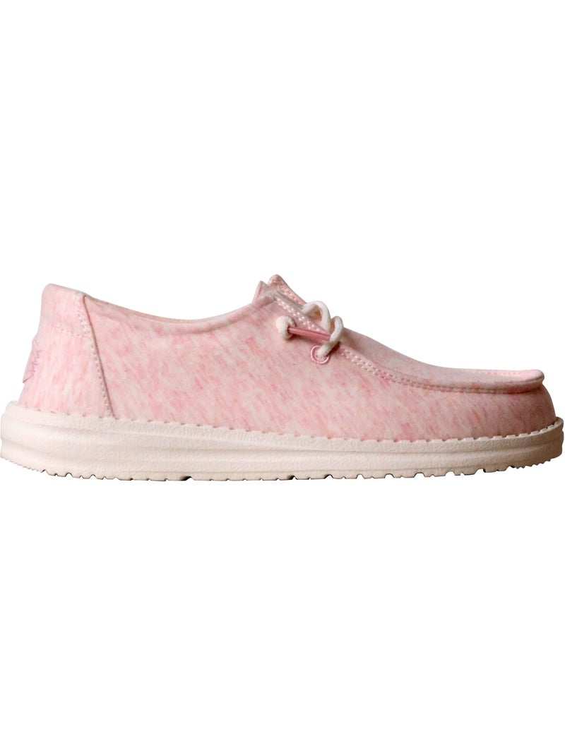 Mocassin Basse à Lacets Hey Dude Wendy Stretch Jersey Rose - Kiabi
