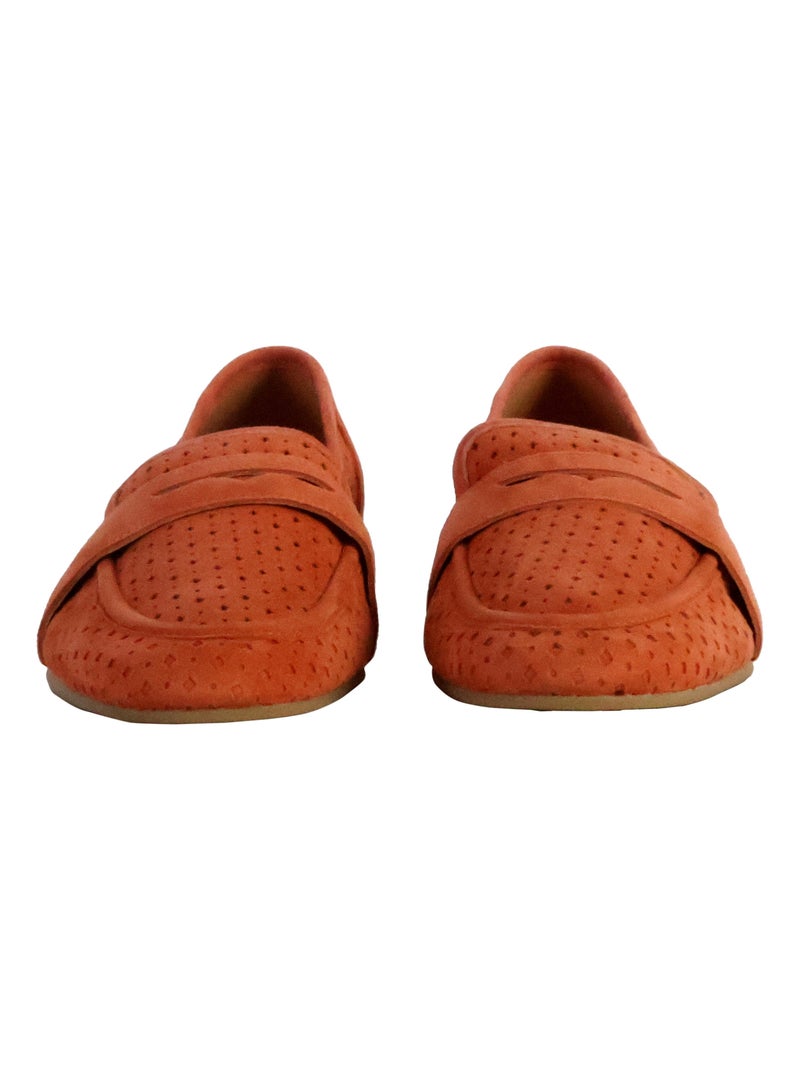 Mocassin Basse Cuir Emilie Karston Joude Orange - Kiabi