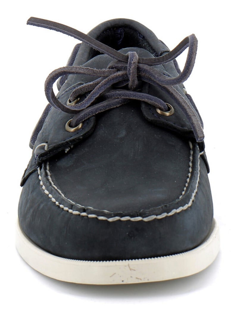 Mocassin Basse Cuir Sebago Portland Crazy Bleu - Kiabi