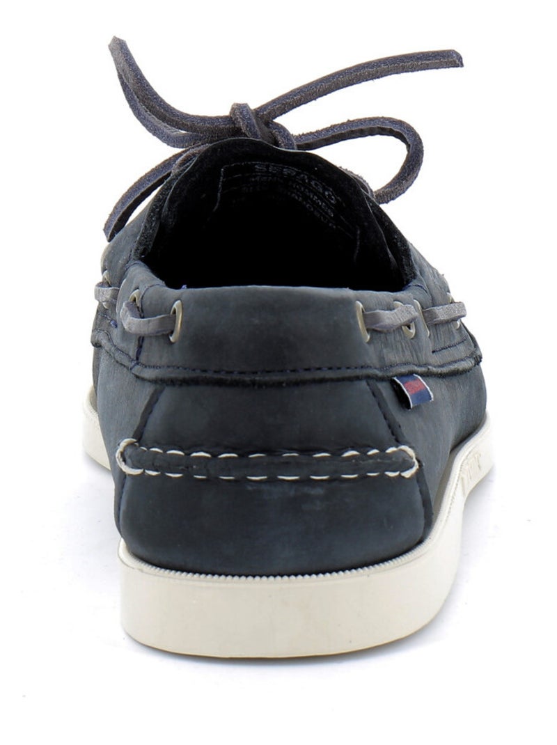 Mocassin Basse Cuir Sebago Portland Crazy Bleu - Kiabi