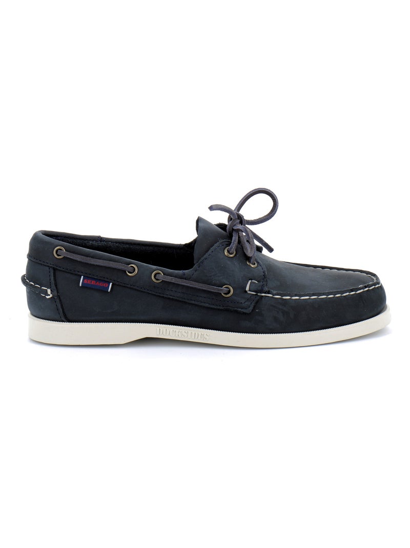 Mocassin Basse Cuir Sebago Portland Crazy Bleu - Kiabi