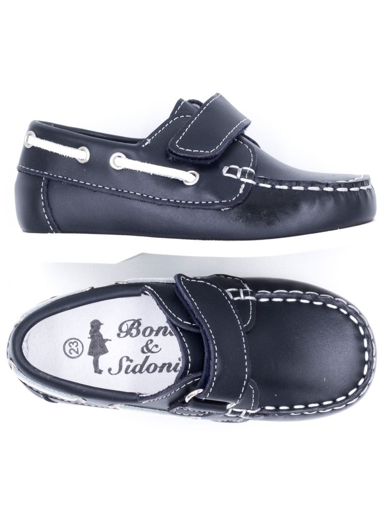 Mocassin Bebe à Scratch - Boni Mini Boat Bleu marine - Kiabi