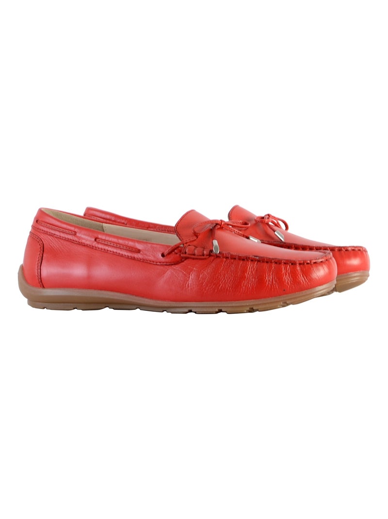 Mocassin Cuir Ara Alabama Rouge - Kiabi