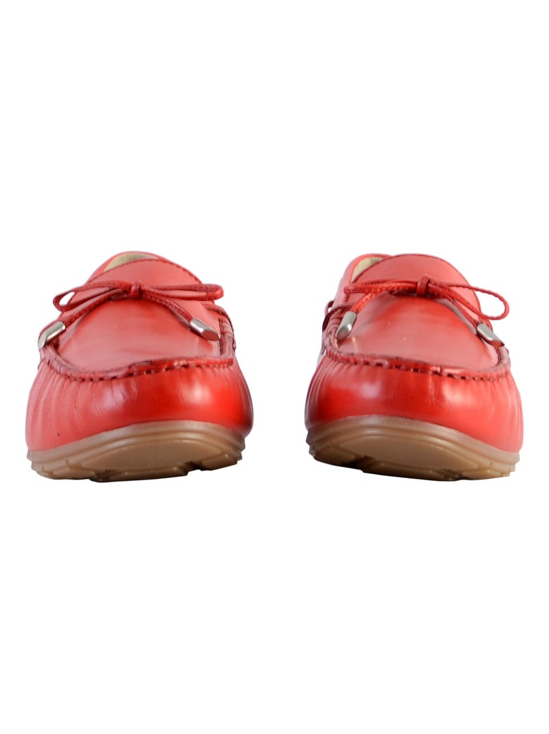 Mocassin Cuir Ara Alabama Rouge - Kiabi