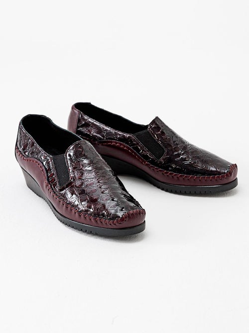 Mocassin cuir bi-matière - Kiabi