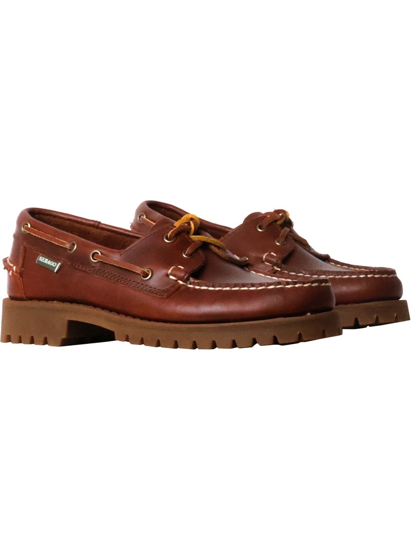 Mocassin Cuir Docksides Sebago Ranger Waxy Marron - Kiabi