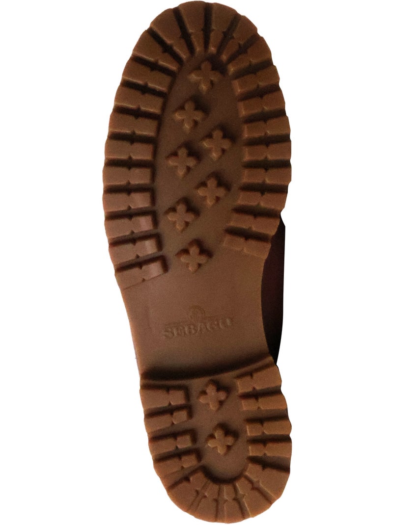 Mocassin Cuir Docksides Sebago Ranger Waxy Marron - Kiabi
