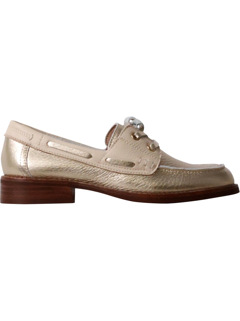 Mocassin Cuir Emilie Karston Flore Blanc nacré - Kiabi