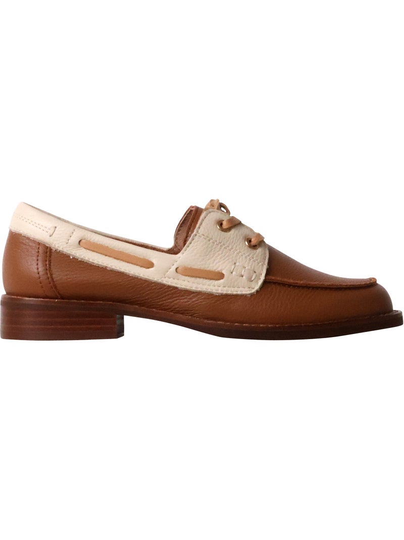 Mocassin Cuir Emilie Karston Flore Marron - Kiabi