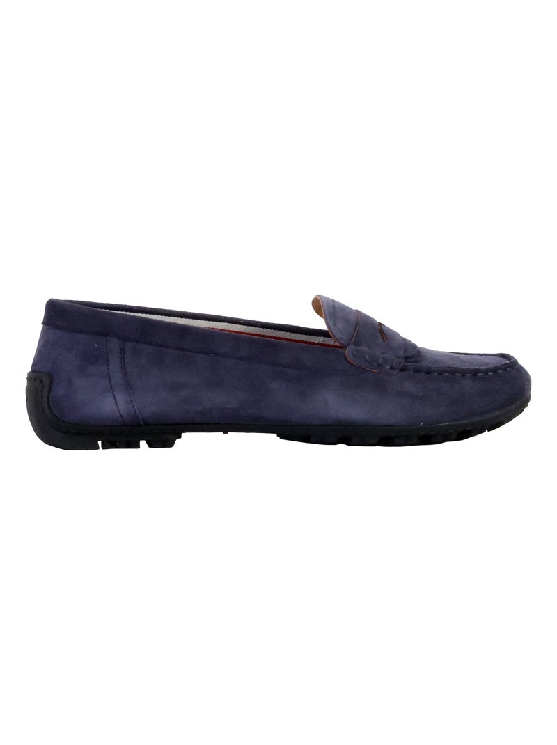 Mocassin Cuir Geox Kosmopolis Bleu - Kiabi