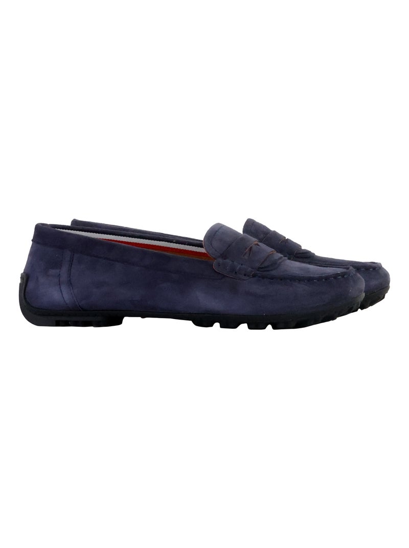 Mocassin Cuir Geox Kosmopolis Bleu - Kiabi