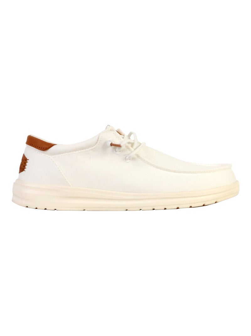 Mocassin Cuir Hey Dude Paul Canvas Blanc - Kiabi