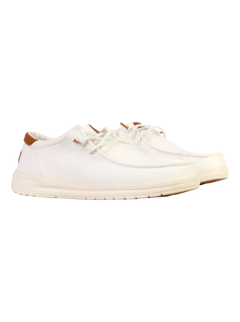 Mocassin Cuir Hey Dude Paul Canvas Blanc - Kiabi