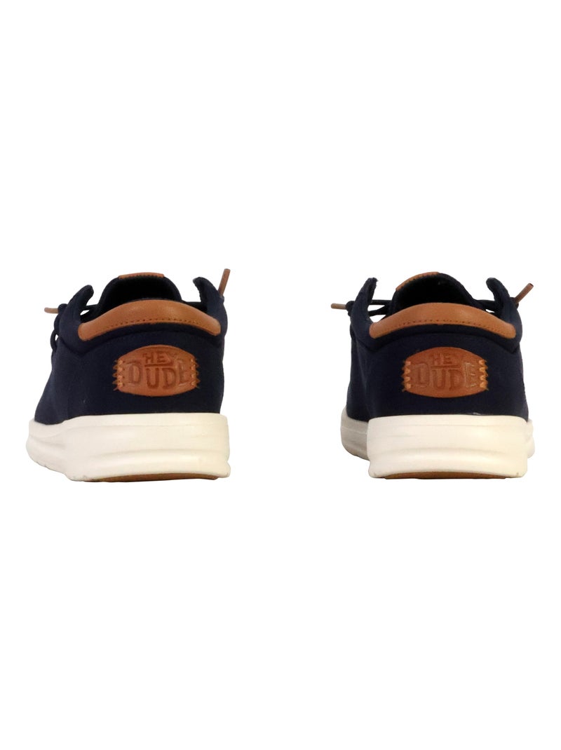 Mocassin Cuir Hey Dude Paul Canvas Bleu - Kiabi