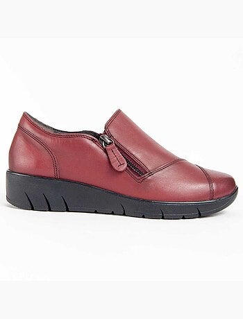 MOCASSIN CUIR NATUREL BORDEAUX