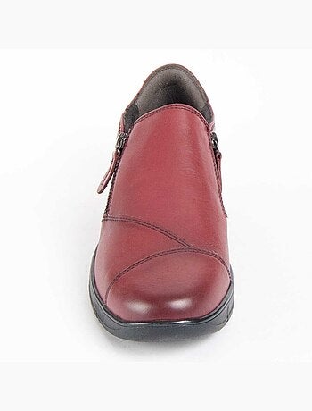 MOCASSIN CUIR NATUREL BORDEAUX