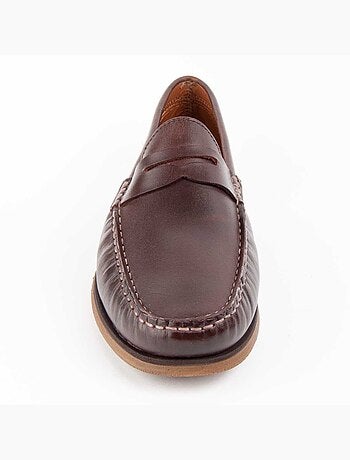 MOCASSIN CUIR NATUREL BRUN