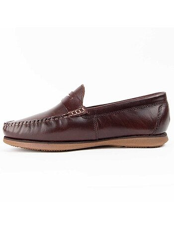 MOCASSIN CUIR NATUREL BRUN