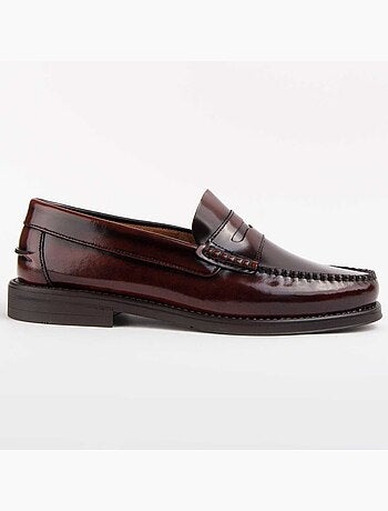 MOCASSIN CUIR NATUREL BRUN