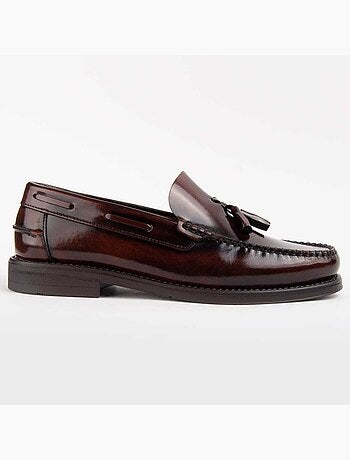 MOCASSIN CUIR NATUREL BRUN