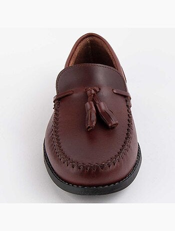 MOCASSIN CUIR NATUREL BRUN