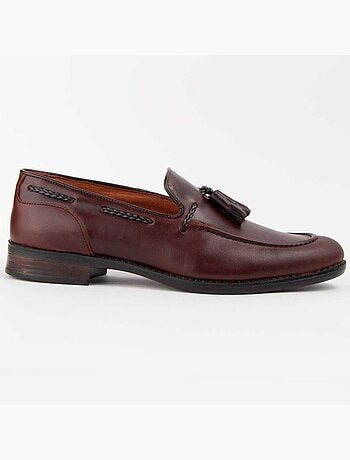 MOCASSIN CUIR NATUREL BRUN