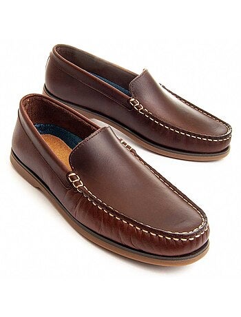 MOCASSIN CUIR NATUREL BRUN