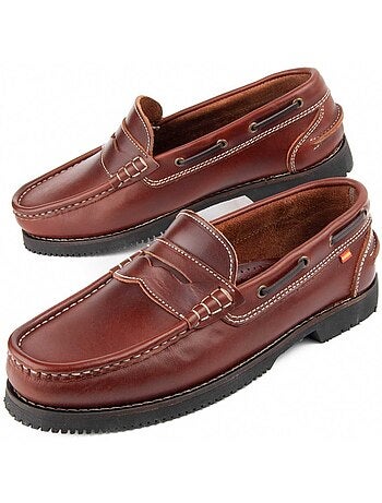 MOCASSIN CUIR NATUREL BRUN
