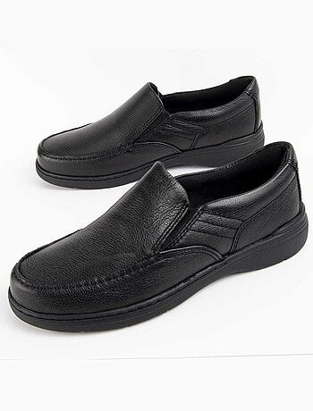MOCASSIN CUIR NATUREL NOIR