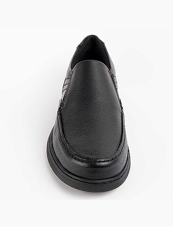 MOCASSIN CUIR NATUREL NOIR