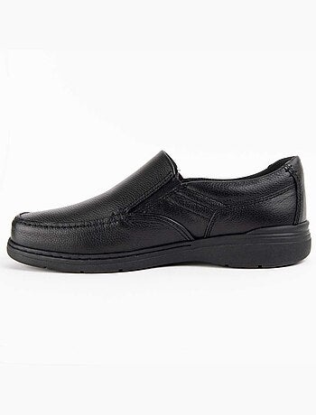 MOCASSIN CUIR NATUREL NOIR