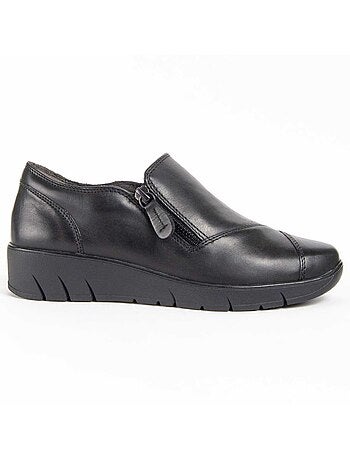 MOCASSIN CUIR NATUREL NOIR