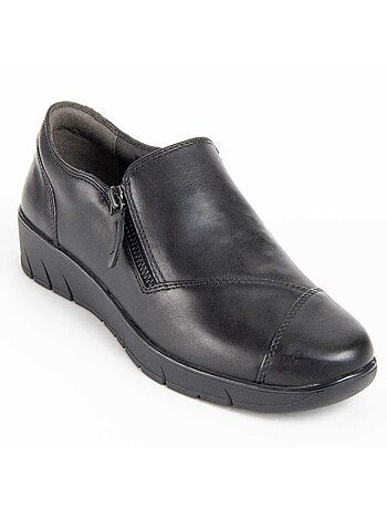 MOCASSIN CUIR NATUREL NOIR