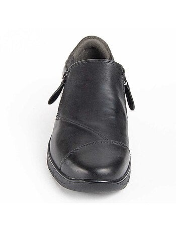 MOCASSIN CUIR NATUREL NOIR