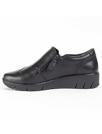 MOCASSIN CUIR NATUREL NOIR