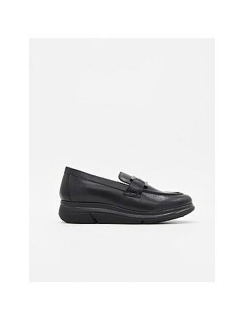 MOCASSIN CUIR NATUREL NOIR