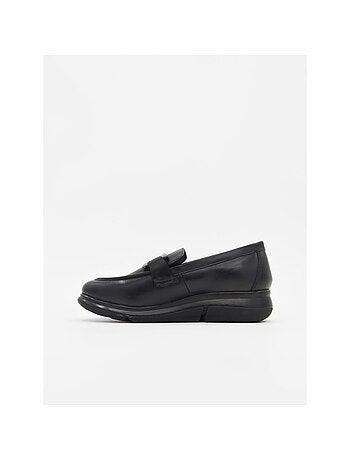 MOCASSIN CUIR NATUREL NOIR