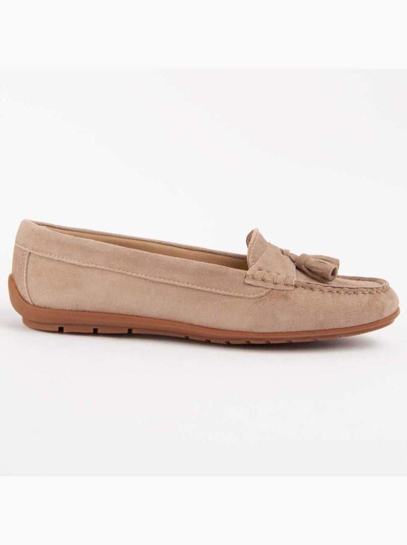 Mocassin Cuir Naturel Purapiel Beige - Kiabi