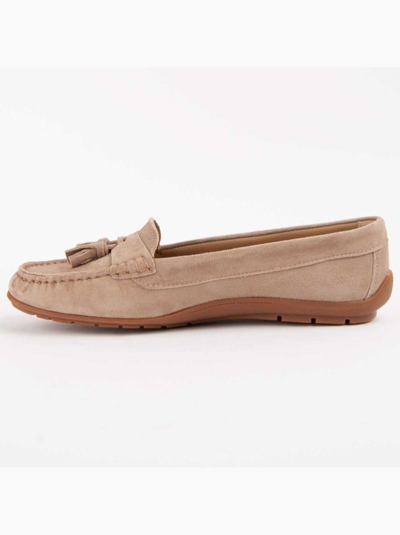 Mocassin Cuir Naturel Purapiel Beige - Kiabi