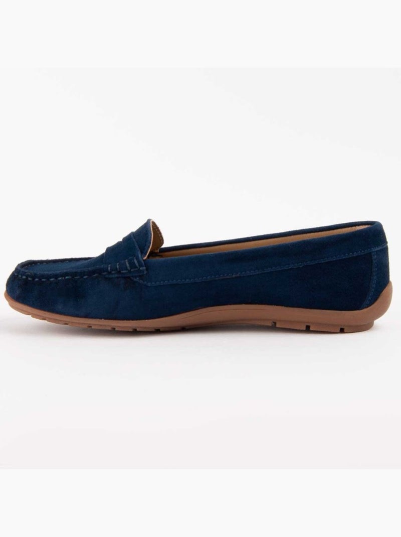 Mocassin Cuir Naturel Purapiel Bleu - Kiabi