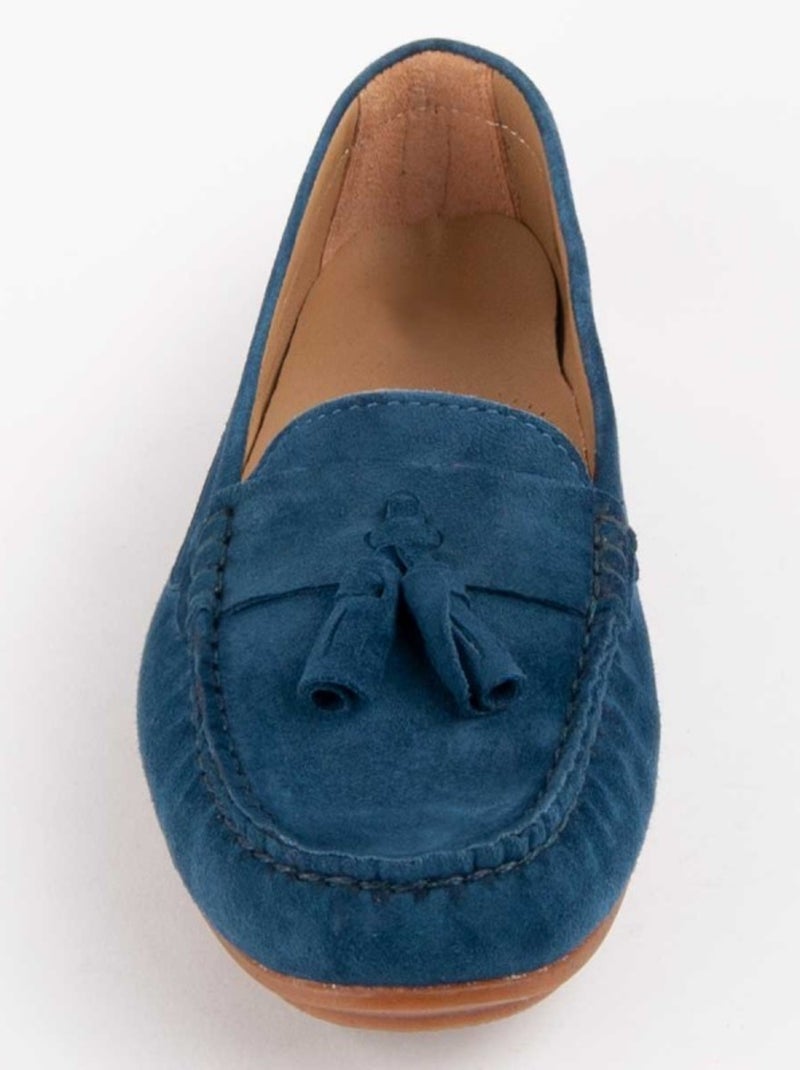 Mocassin Cuir Naturel Purapiel Bleu - Kiabi