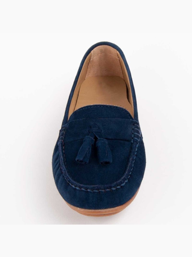 Mocassin Cuir Naturel Purapiel Bleu - Kiabi