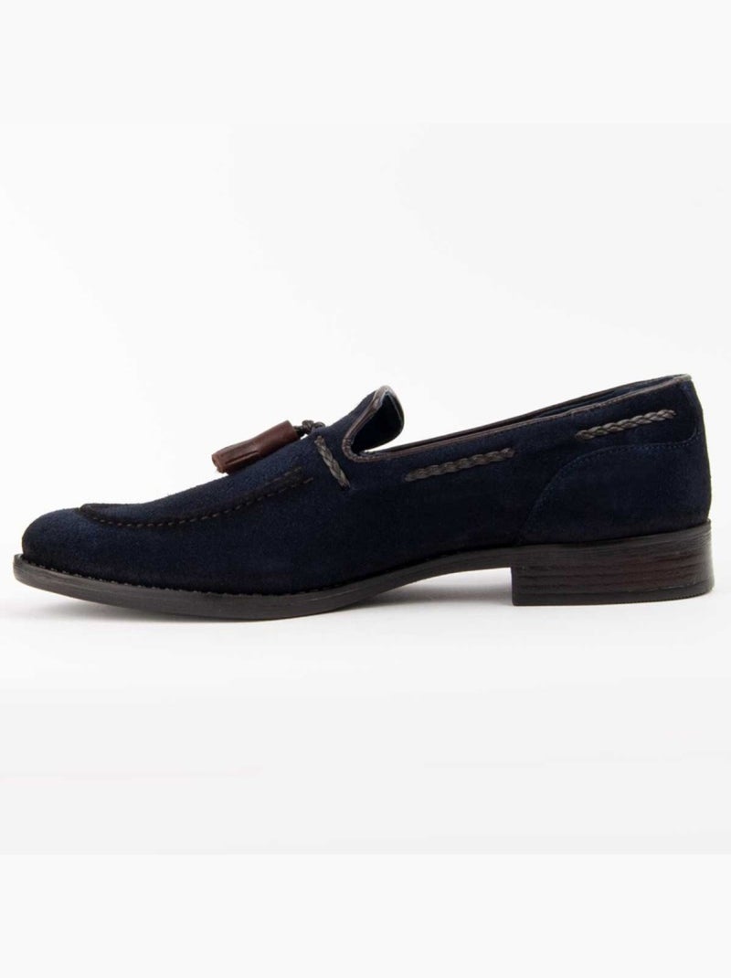 Mocassin Cuir Naturel Purapiel Bleu - Kiabi