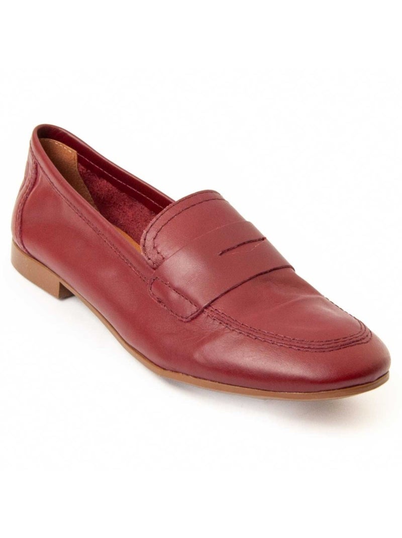 Mocassin Cuir Naturel Purapiel Bordeaux - Kiabi