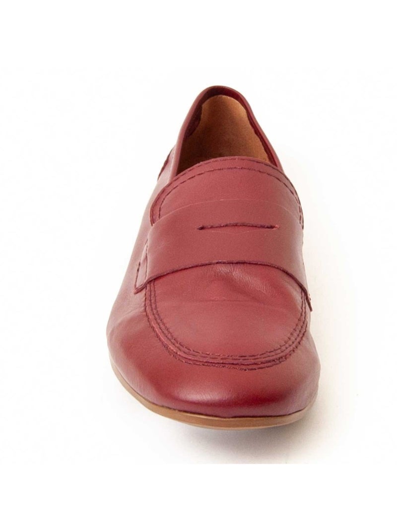 Mocassin Cuir Naturel Purapiel Bordeaux - Kiabi