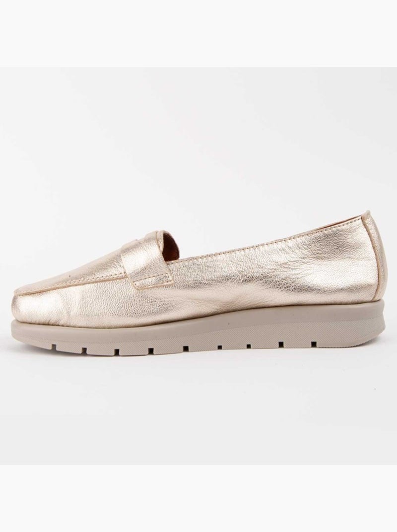 Mocassin Cuir Naturel Purapiel Doré/or - Kiabi