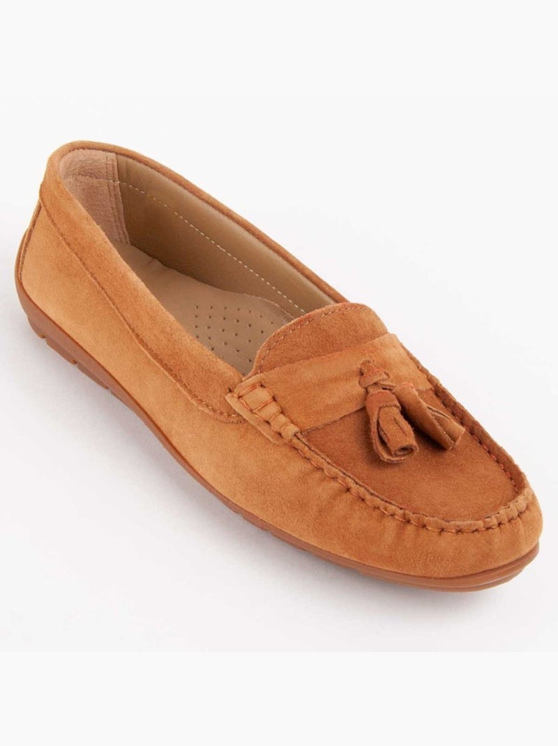 Mocassin Cuir Naturel Purapiel Marron - Kiabi