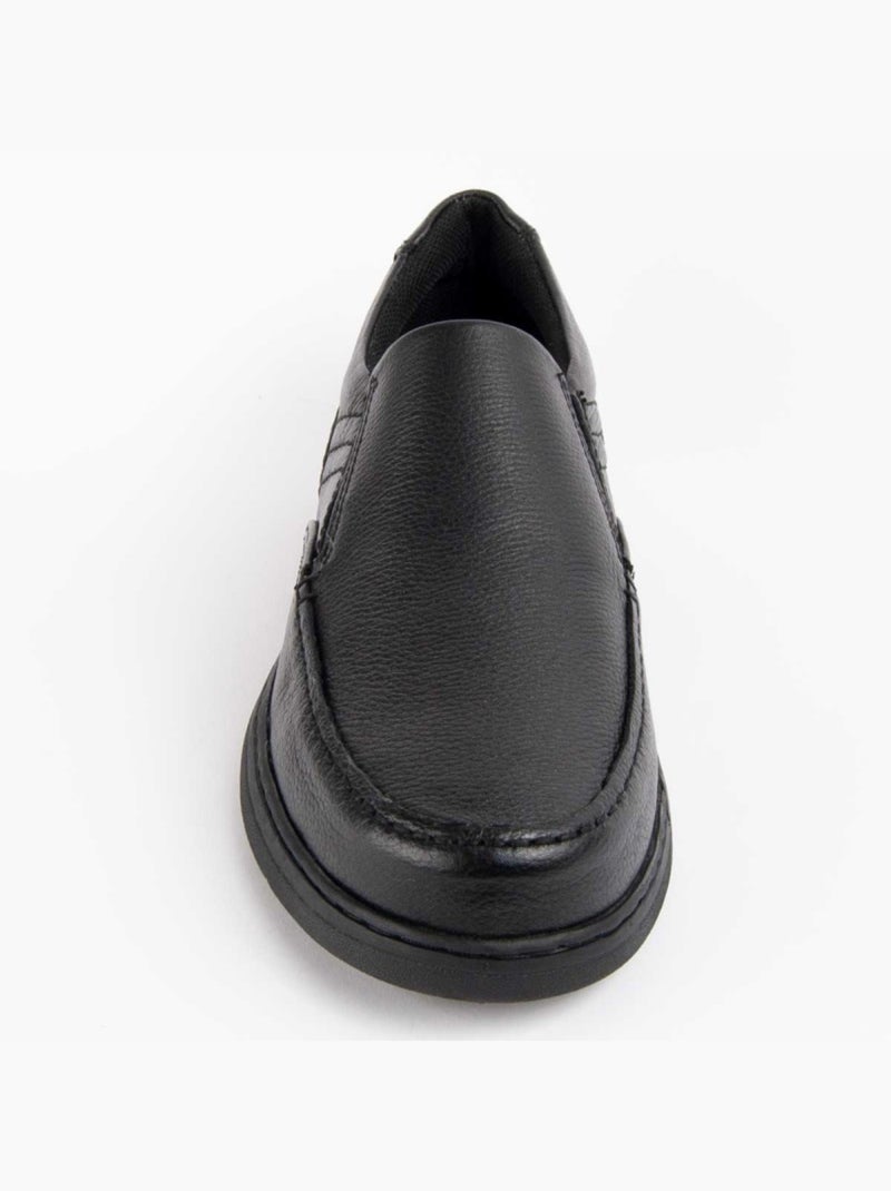 Mocassin Cuir Naturel Purapiel Noir - Kiabi
