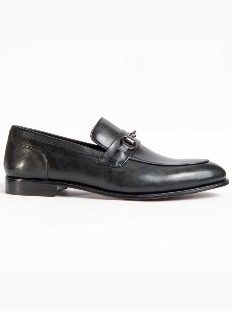 Mocassin Cuir Naturel Purapiel Noir - Kiabi