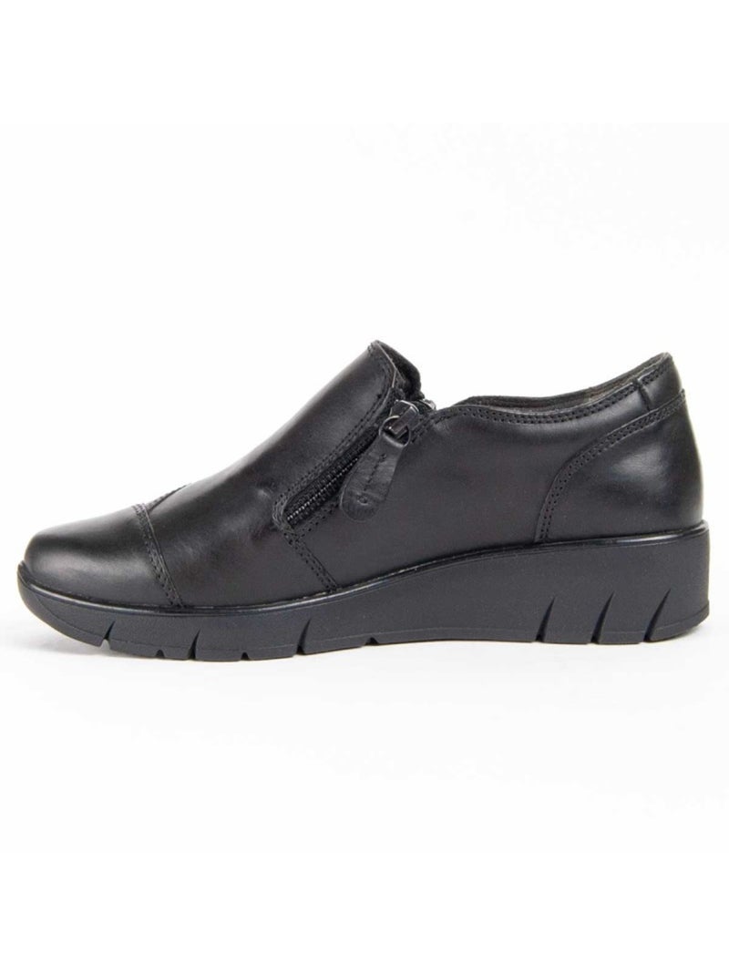 Mocassin Cuir Naturel Purapiel Noir - Kiabi
